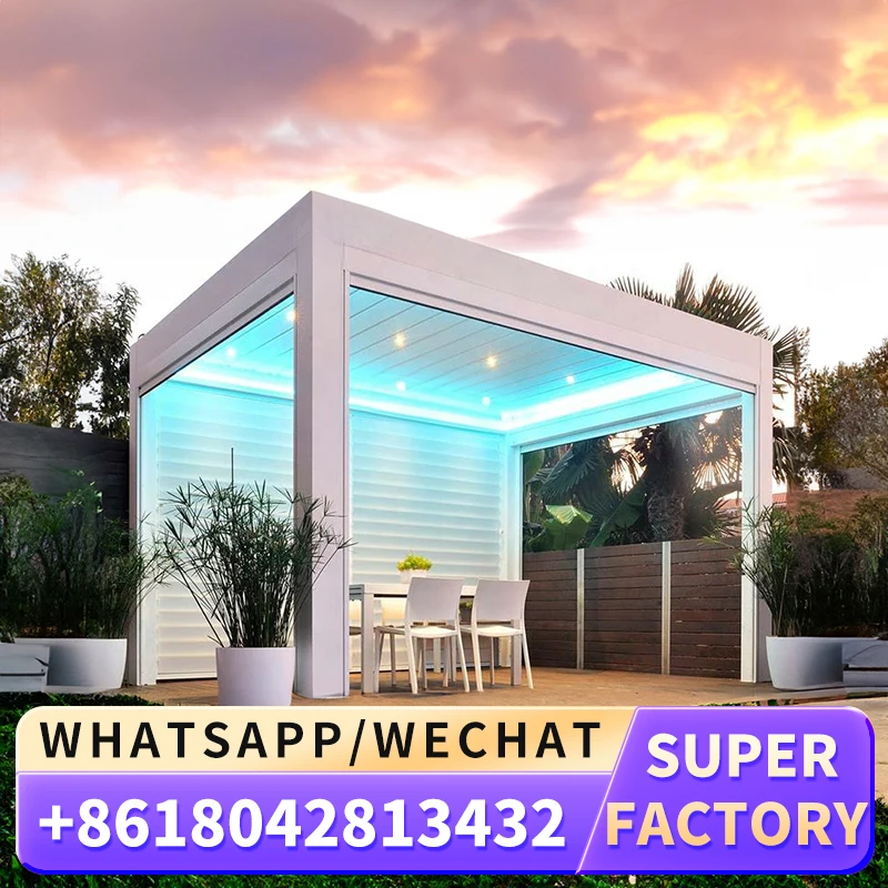 Уличная моторизованная беседка Shinilions размером 10x12 Современная