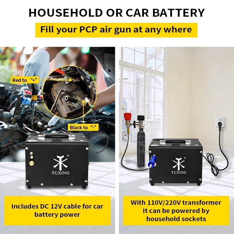 TUXING TXET062 Воздушный компрессор PCP 300 бар Компрессор высокого давления 4500 фунтов на