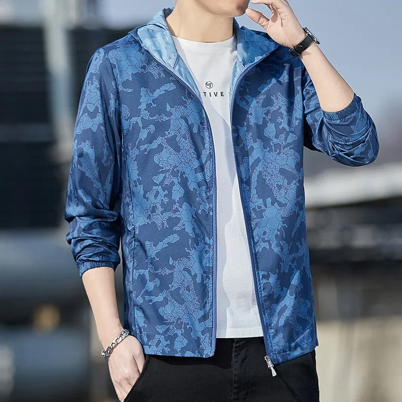 Новинка 2024 Мужская Солнцезащитная одежда из вискозы дышащий Тонкий защитный