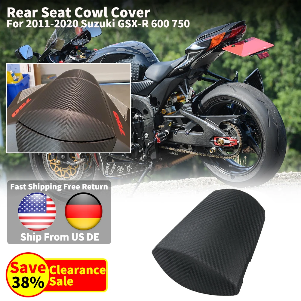 Cubierta de asiento trasero para motocicleta Suzuki GSXR, cubierta de carenado de carbono para moto, 2011-2022, GSXR GSX-R, 600, 750, 2016, 15, 2017, 2018, 2019