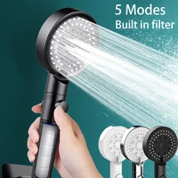 bath faucet shower head 6 modes adjustable high pressure shower one key stop water massage shower head for bathroom accessories