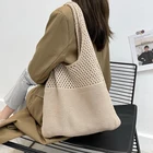 Повседневные полые тканые женские сумки на плечо повседневные вязанные сумочки большой Ёмкость дизайнерские сумки Женская пляжная сумка для покупок кошельки