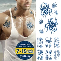 ink realistic lasting line transfer waterproof temporary tattoo sticker women men spider scorpion arm neck body art fake tattoos