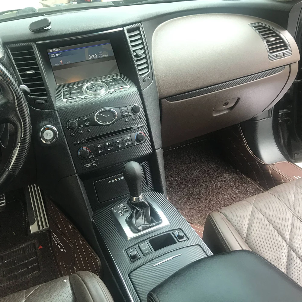 Panel de Control Central Interior para puerta, pegatinas de fibra de carbono para Infiniti QX70 FX35 FX37 FX50, accesorios de estilo de coche