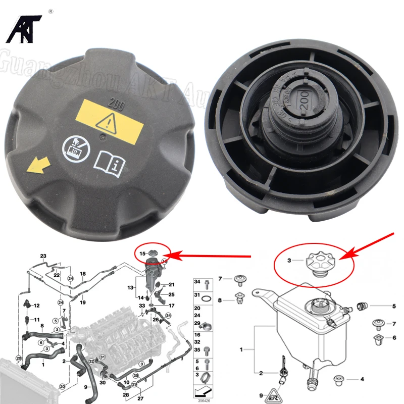 

17117521071 17117639020 17137516004 17117639021 Coolant Recovery Expansion Tank Cap For BMW E90 E91 E92 E81 E82 E87 E88