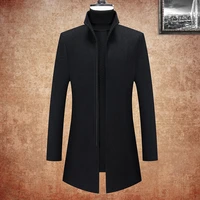 plus size s 3xl business long length zipper woolen overcoat mens coats casual 40 wool windbreaker streetwear top thick jackets