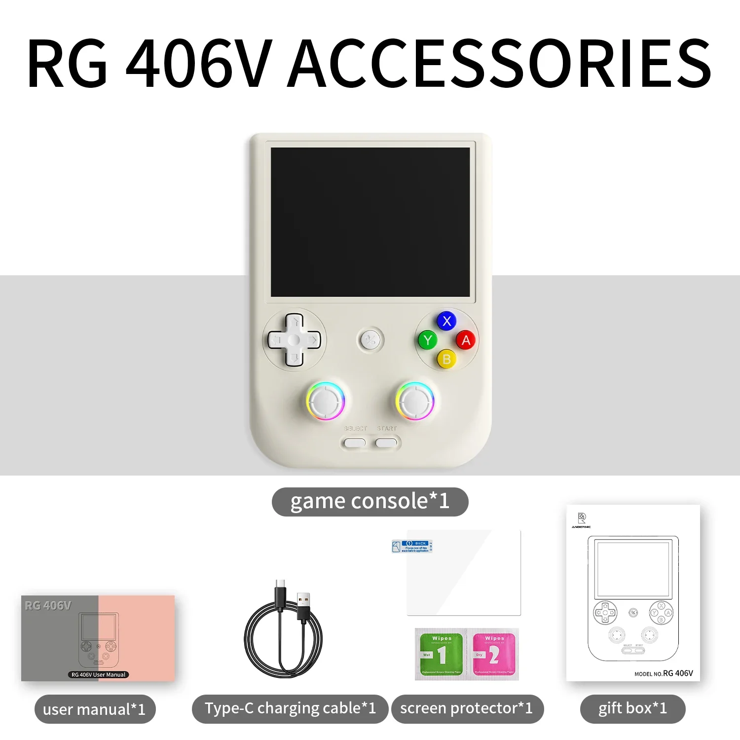 Фото 2024 новейшая портативная игровая консоль ANBERNIC RG406V, 4 дюйма, IPS HD, сенсорный экран, система Android 13, 64-битный игровой плеер в стиле ретро №5