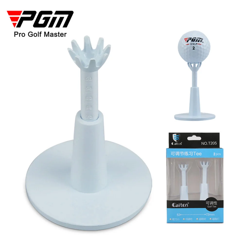 

PGM 2 Pcs Golf Tees Adjustable Height 53mm To 73mm Golf Range Tee Low Resistance Swing Soft Plastic Practice Mat Tee Boxed