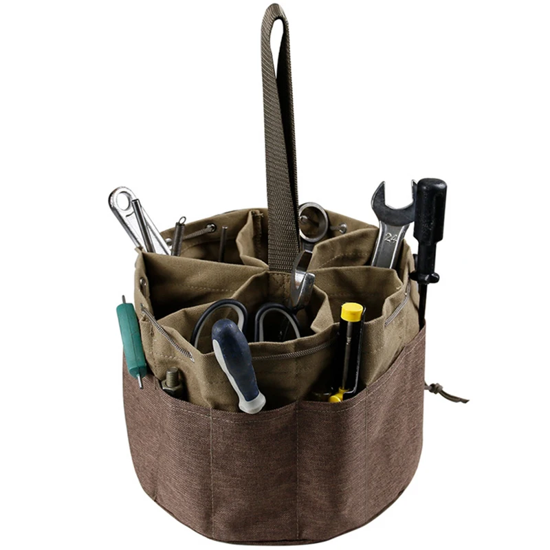 

Bucket Organizer Pouch Storage Bag 27 Grids Pocket Gardening Tool Bag Garden Tool Pouch Hand Tool Bag Planting Props Basket