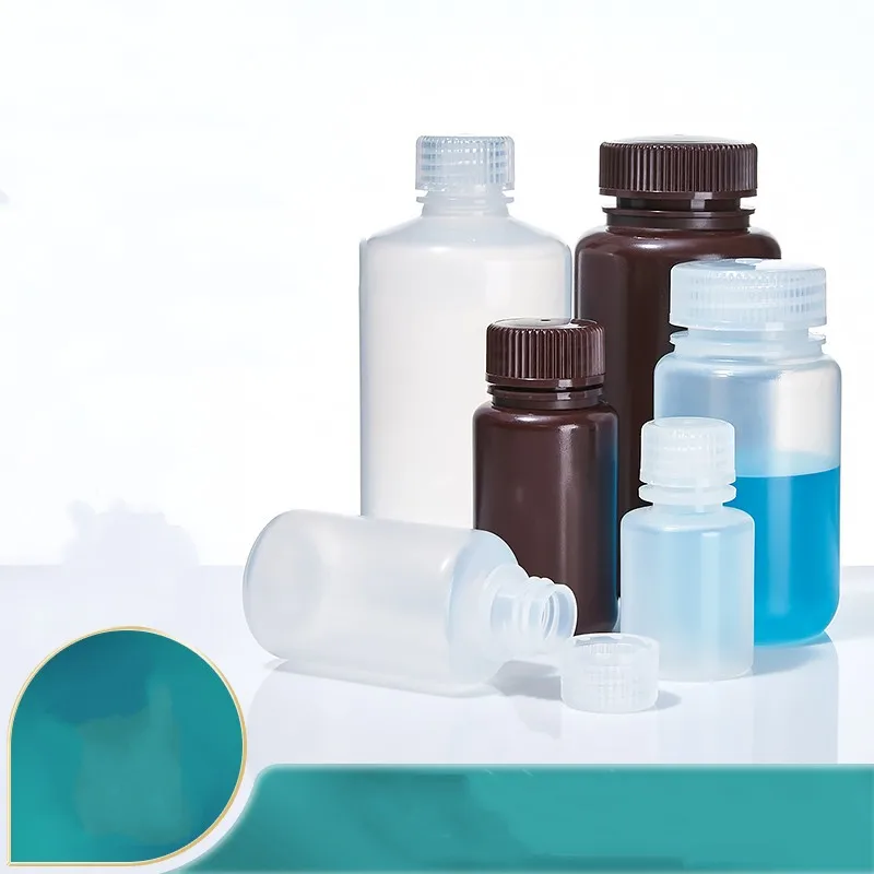 

Wide Mouth Sample Bottle HDPE High Temperature Resistant Acid and Alkali Chemical White Brown Screw Mouth 15 30 125 250 500ml