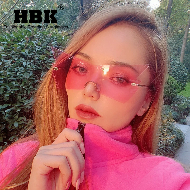 

Очки солнцезащитные унисекс без оправы, многогранные модные, без оправы, «кошачий глаз», для вечеринок