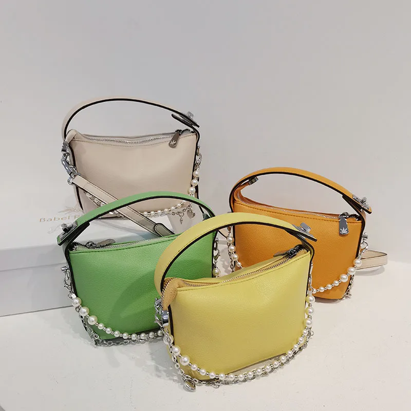 

2022 New Candy Color Japanese Ladies Handbag Summer Wild Soft Leather Small Totes Fashion Design Women's Shoulder Bag Coin Purse