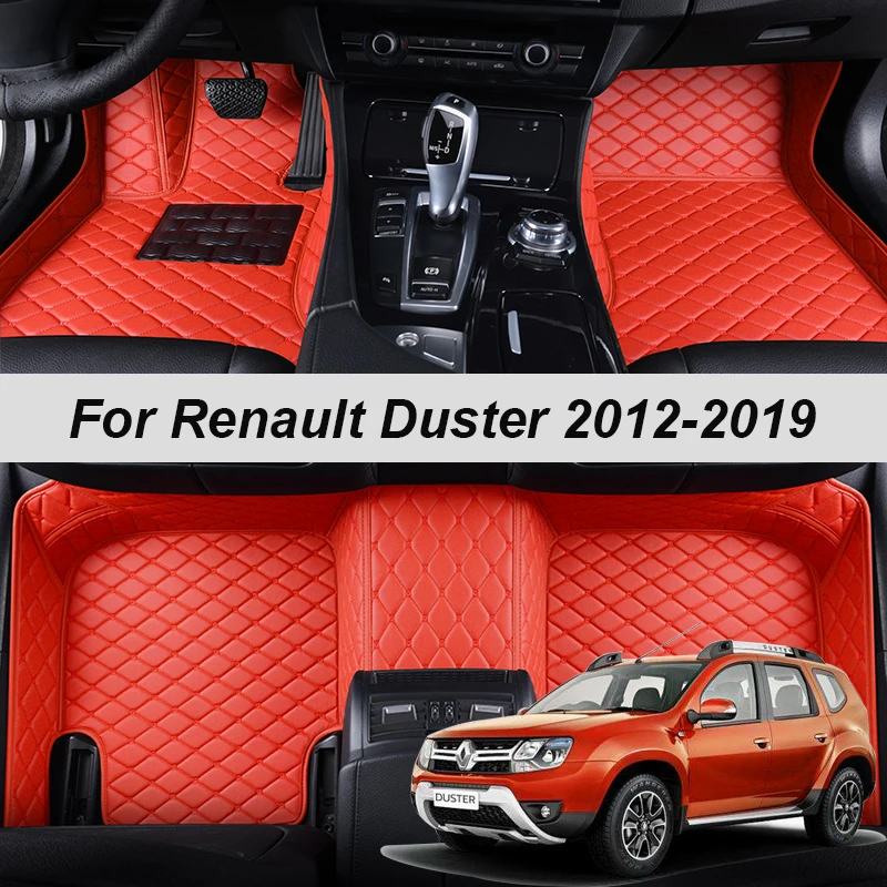 Кожаные автомобильные коврики 100% Fit на заказ для Renault Duster 2012 2013 2014 2015 2016 2017