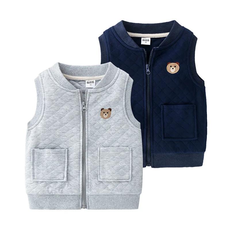 Sleeveless Bear Jackets Toddler Childrens Vest Kids Thicken Waistcoat Casuales Outerwear for Boys Autumn Winter Girls Cotton