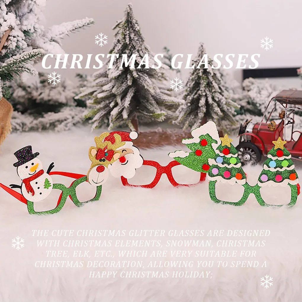 

Очки для рождественской вечеринки, Мультяшные декоративные блестящие очки, забавные очки, реквизит для костюма