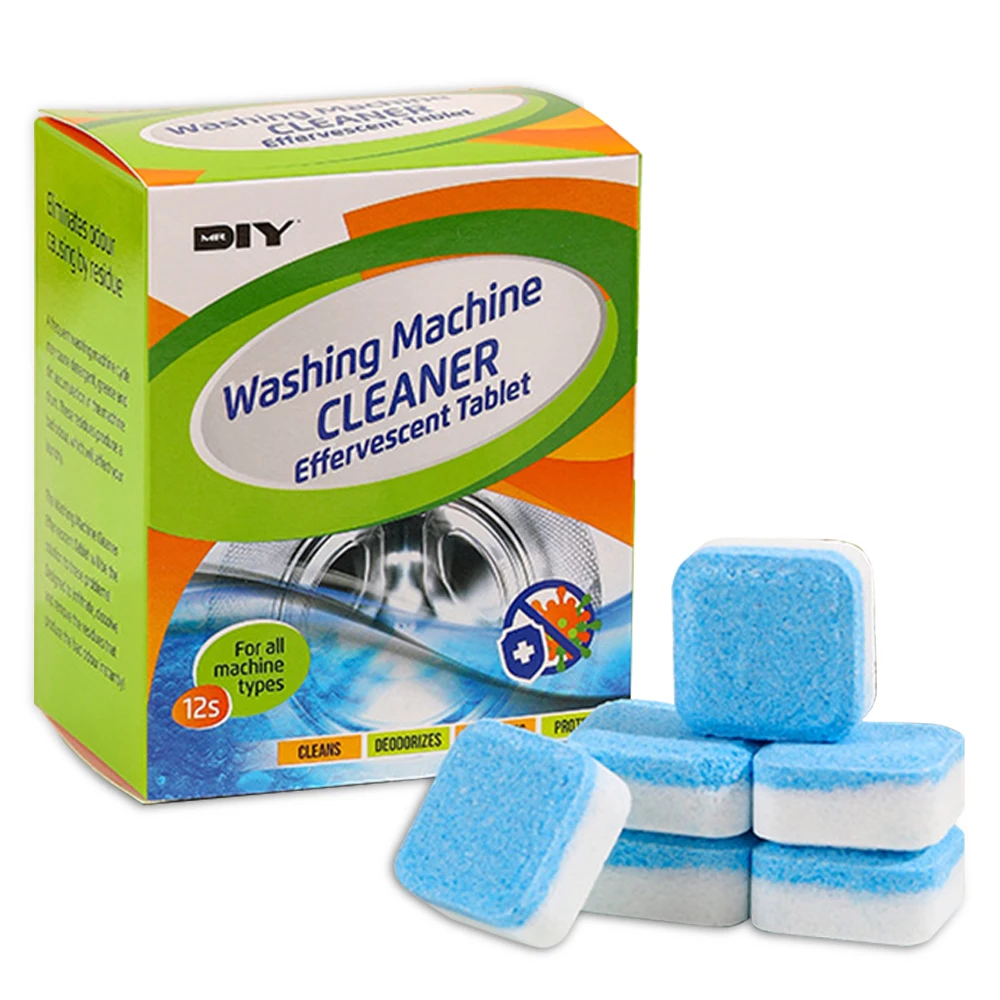 

Washing Machine Cleaner Descaler 12Pcs Deep Cleaning Tablets For Front Loader & Top Load Washer Clean Laundry Tub Seal