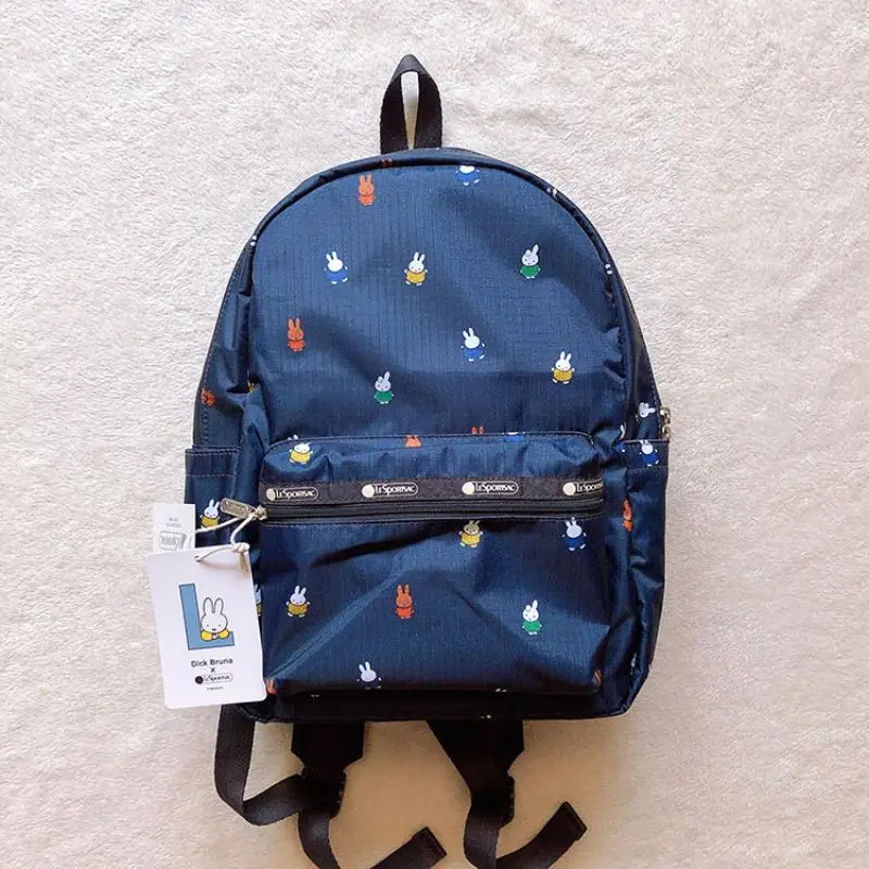 

Kawaii Miffys Anime Cartoon Lesportsac Waterproof Lightweight Backpack Student School Bag Backpack