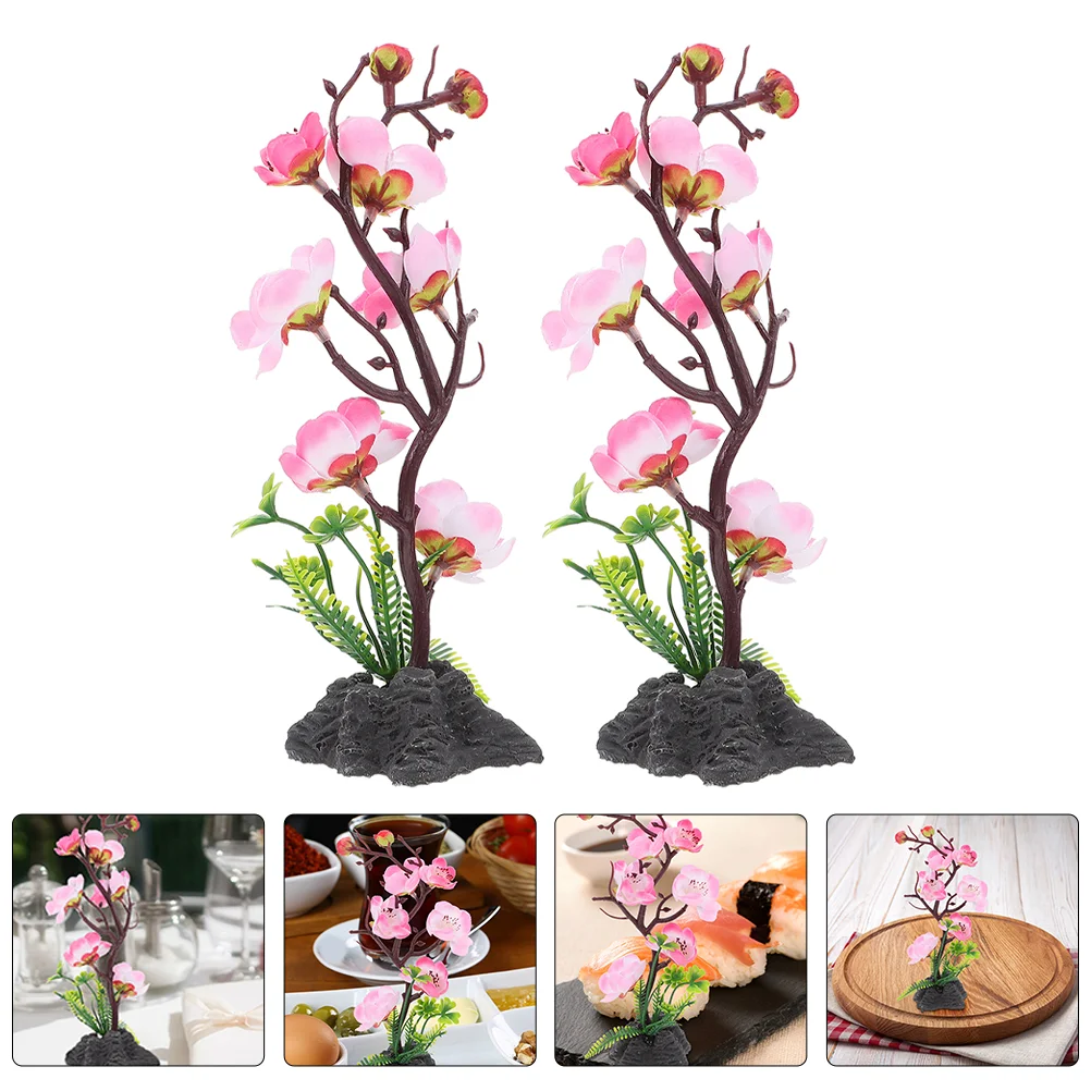 

Flower Sushi Plate Decoration Decor Sashimi Artificial Japanese Fake Flowers Ornament Table Tank Aquarium Serving Faux Dish