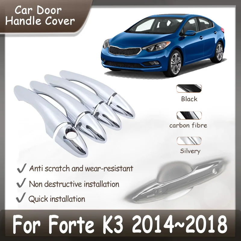 Фото Крышка дверной ручки для Kia Forte K3 Cerato YD 2014 ~ 2018 2015 2016 2017 хромированная дверная Наружная ручка Стайлинг автомобильные аксессуары стикер №1