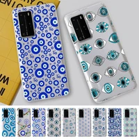 fhnblj lucky eye blue evil eye print phone case for huawei p 20 30 40 pro lite psmart2019 honor 8 10 20 y5 6 2019 nova3e