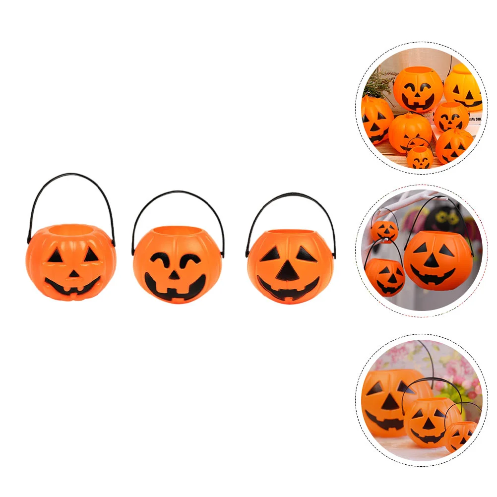 

9 Pcs Halloween Pumpkin Bucket Haunted House Decor Photo Props Decorations Home Pp Themed Buckets Photography Supplies Child