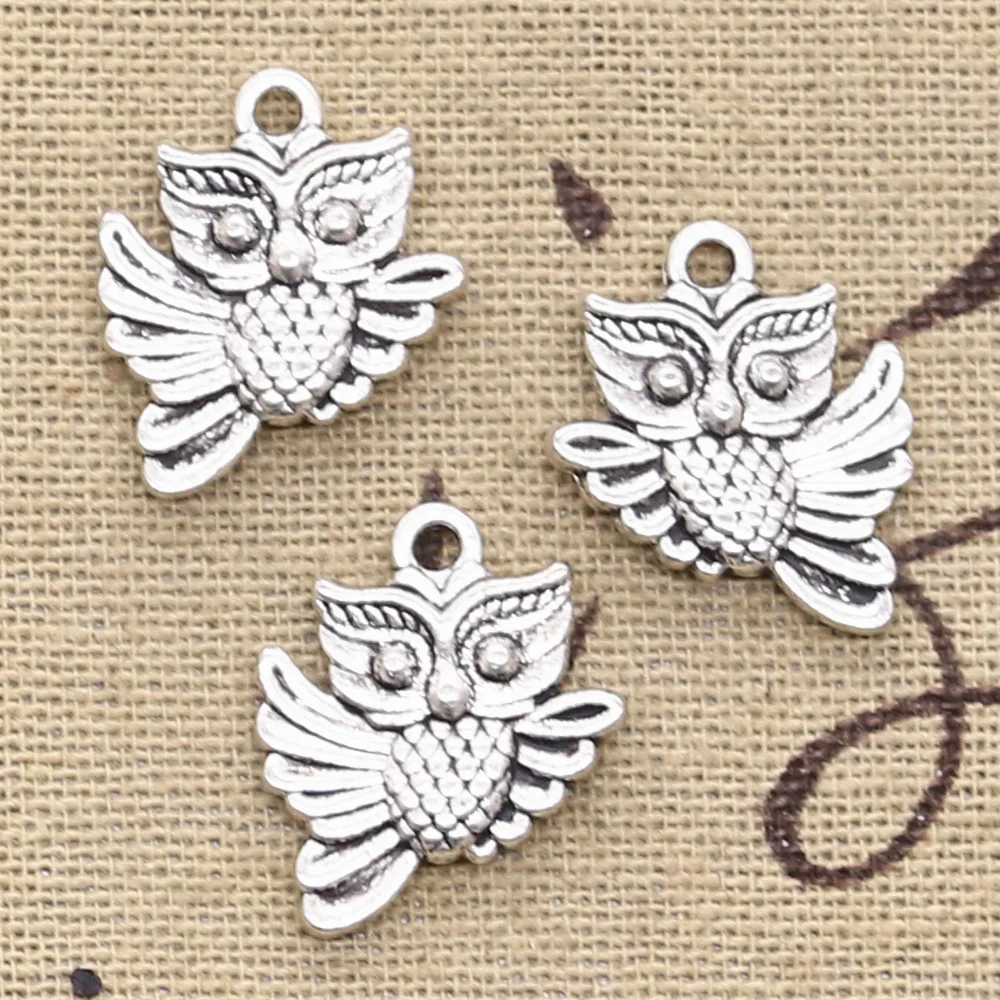 

4pcs Charms Big Eye Owl Treasure Key 54x28mm Antique Silver Color Pendants Making DIY Handmade Tibetan Finding Jewelry