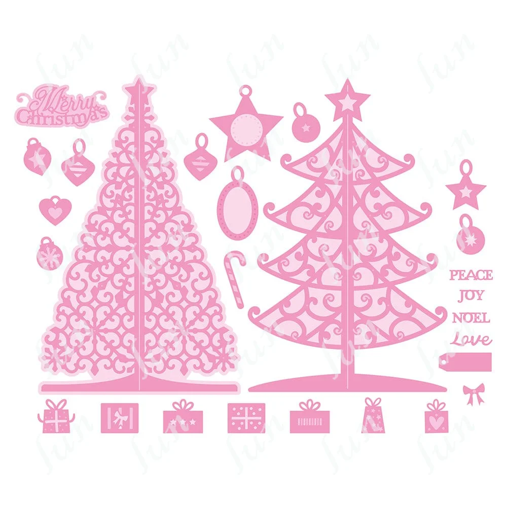 

Die Crafts Christmas Tree Decoration Showcase Metal Cutting Dies Scrapbooking Material Photo Album Decorative Embossing Molds