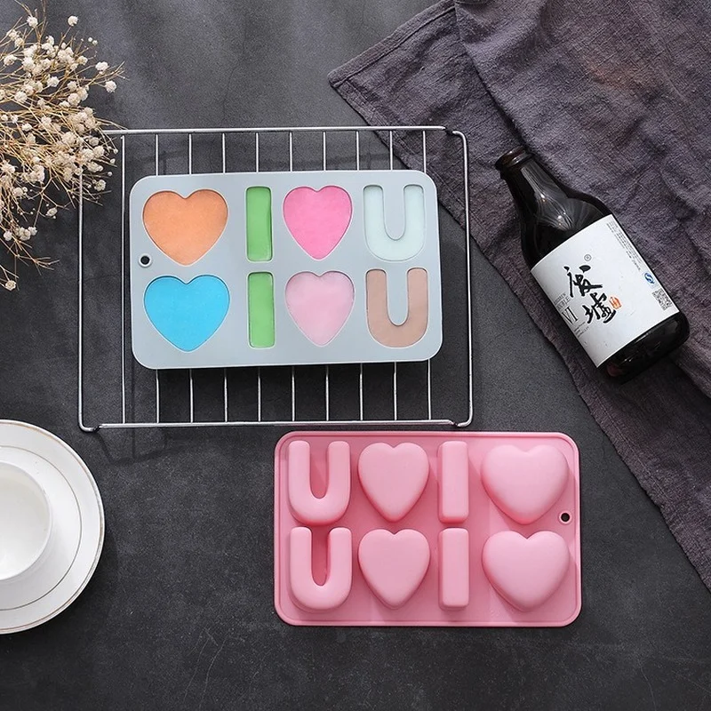 Силиконовая форма в виде букв влюбленных для праздничного торта шоколада сделай