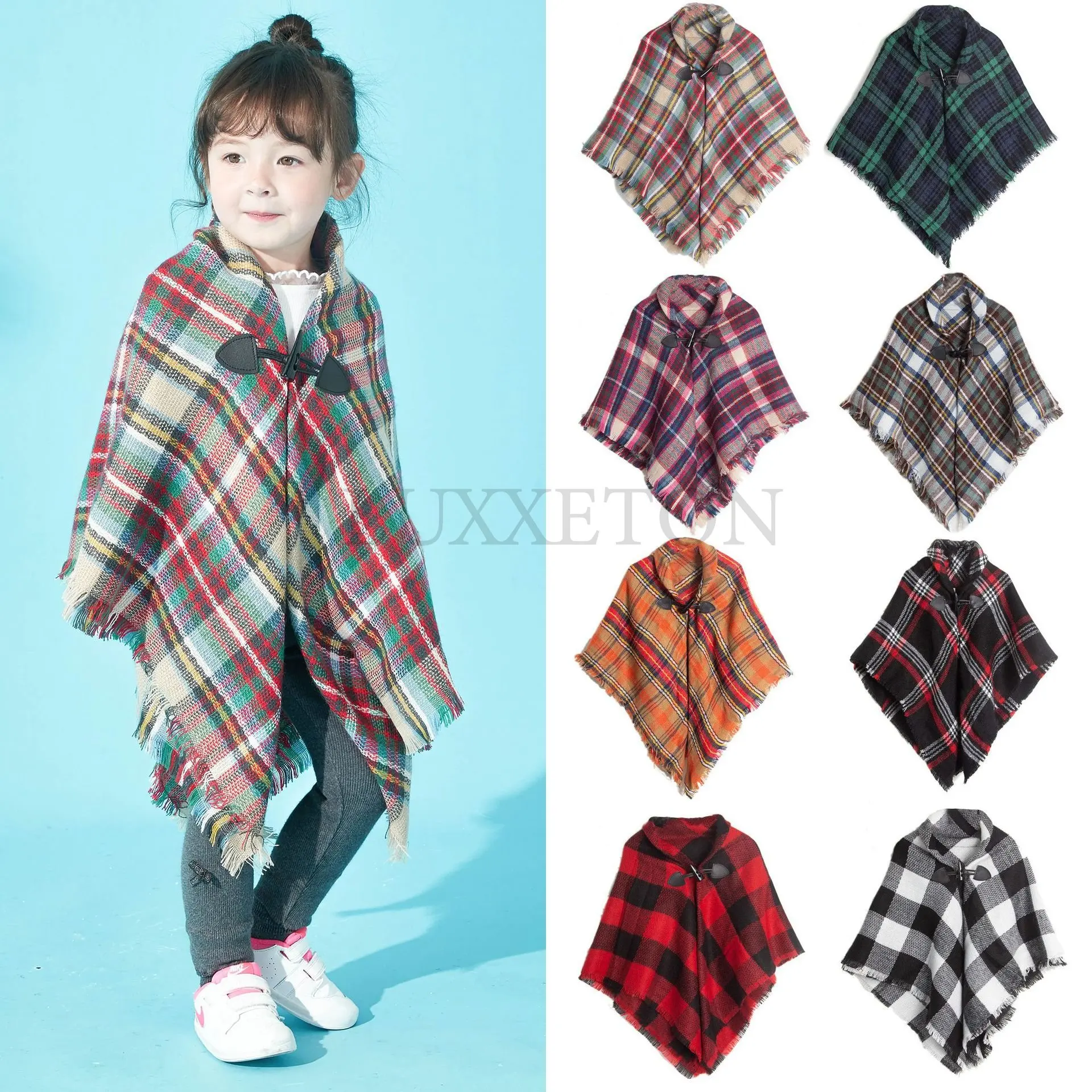 

Children's Kids Scarf Boys Girls Baby Poncho Scarf Winter Warm Cute Kawaii Wrap Thick Blanket Pashmina Children Capa Para Shawls