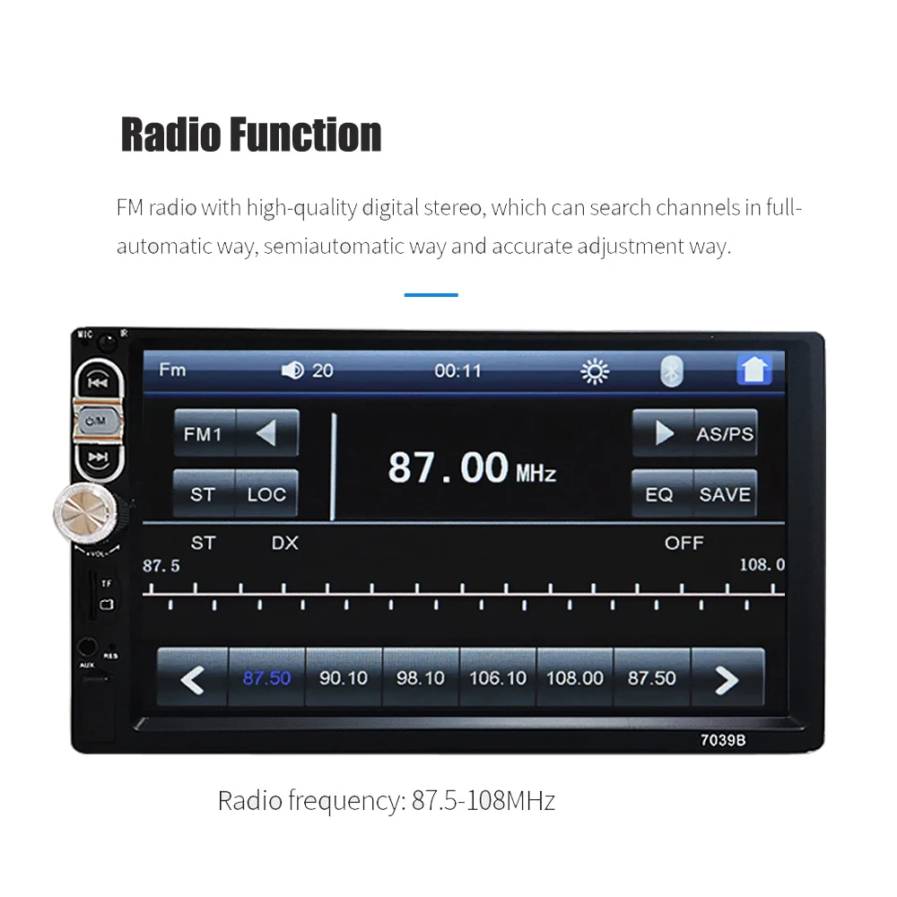 Автомагнитола 2 Din с сенсорным экраном 7 дюймов мультимедийный плеер поддержкой