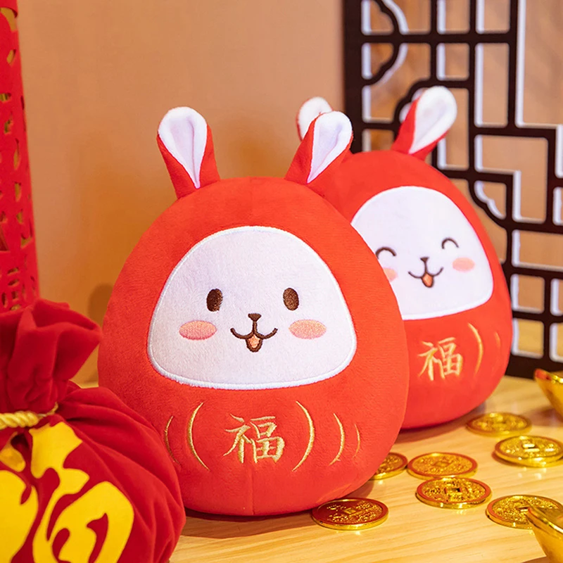 

Китайский Знак зодиака, кролик форчуна на новый год, костюм Тан, милый кролик, домашний декор, мягкая игрушка, креативный новогодний специал...