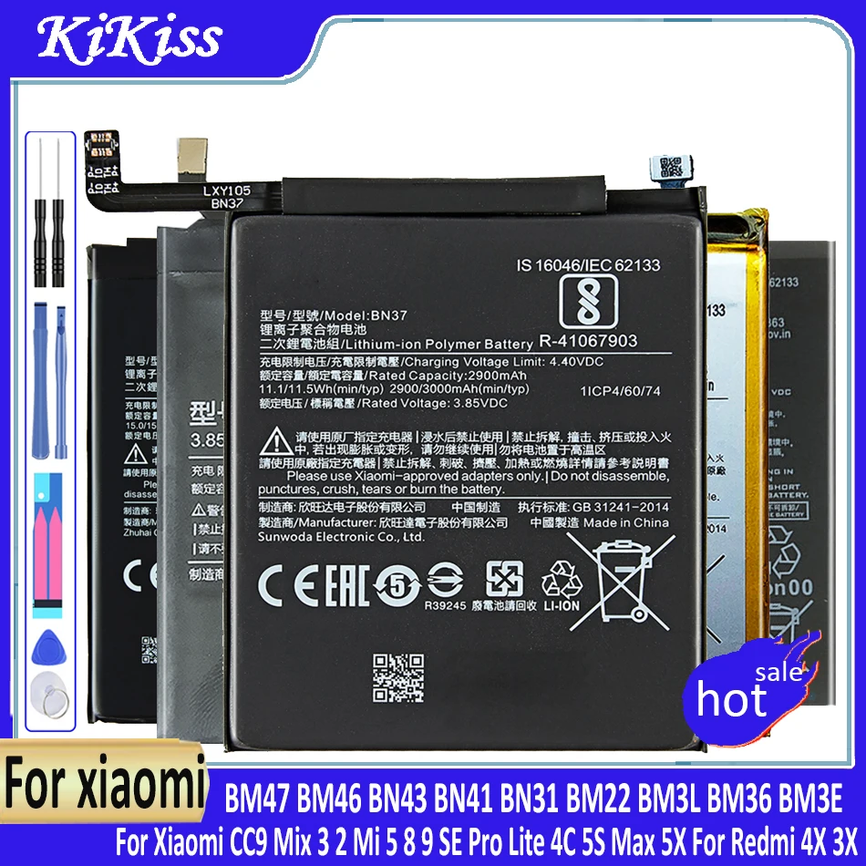 BM47 BM46 BN43 BN41 BN31 BM22 BM3L BM36 BM3E Аккумулятор для Xiaomi CC9 Mix 3 2 Mi 5 8 9 SE Pro Lite 4C 5S Max 5X для Redmi 4X 3X BM47 BM46 BN43 BN41 BN31 BM22 BM3L BM36 BM3E Аккумулятор для Xiaomi CC9 Mix 3 2 Mi 5 8 9 SE Pro Lite 4C 5S Max 5X для Redmi 4X 3X