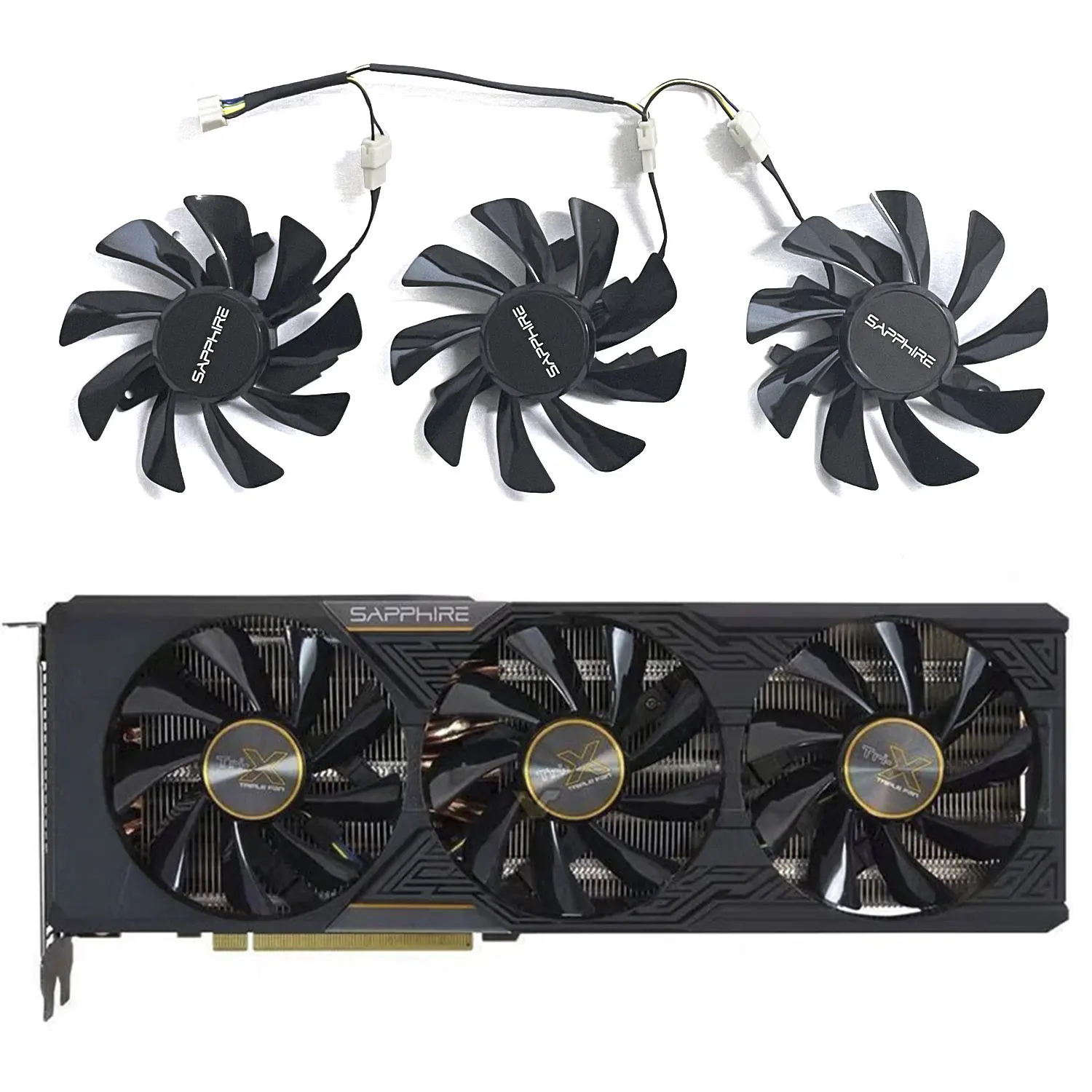 3 шт. 85 мм T129215BU T129215SU DC 12 В 0.5A 4PIN для Sapphire Radeon R9 FURY 4 Гб HBM Tri-X OC охлаждающий вентилятор для графической карты