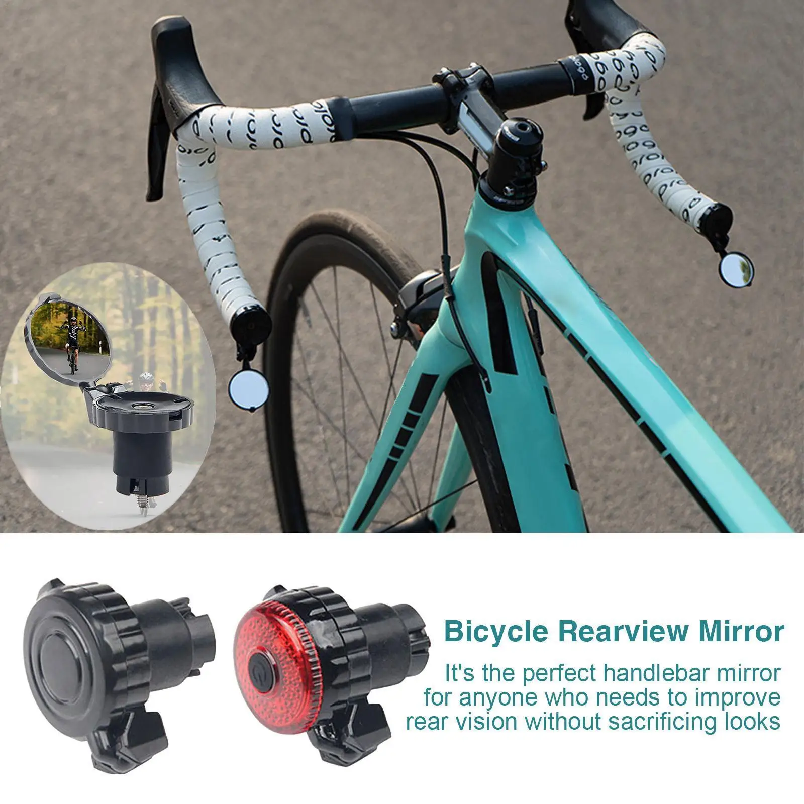 

1pc Bike Rear View Mirrors Adjustable 360° Rotation Wide Rearview Mirrors Handlebar Bicycle Back Sight Cycling Angle Reflec X2N5