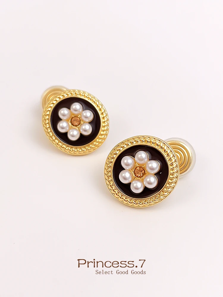 Hepburn Sle Elegant Retro Pearl Ear Clip without Pierced Ears Women French sle High-Grade Sense Light Luxury Mosqui...