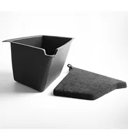 For Tesla Model Y Trunk Side Storage Bins Organizer Cargo Compartment Liners TPE Bucket With Carpet Lids