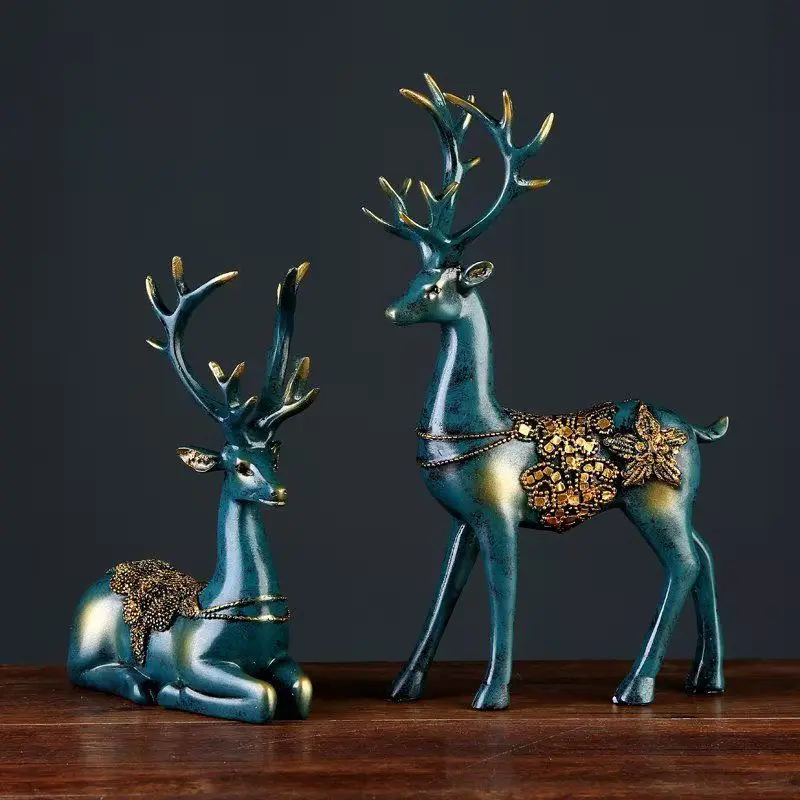 

Creative decoration ornaments Sika deer crafts TV cabinet home office living room porch gift decorations