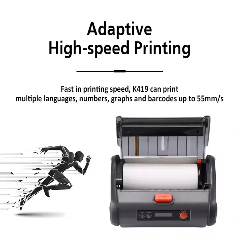K419 горячие продажи поставки 56 мм ширина печати BT термочековый принтер Smart mobile bill
