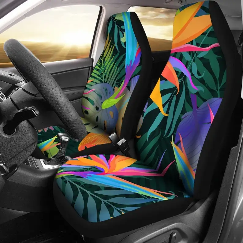 

Colorful Floral Car Seat Covers Pair, 2 Front Car Seat Covers, Seat Cover for Car, Car Seat Protector, Car Accessory, Floral, Fl