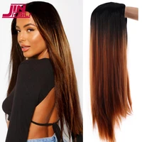 jinkaili synthetic long straight cosplay wig natural middle part pink purple wigs heat resistant fake hair for black women