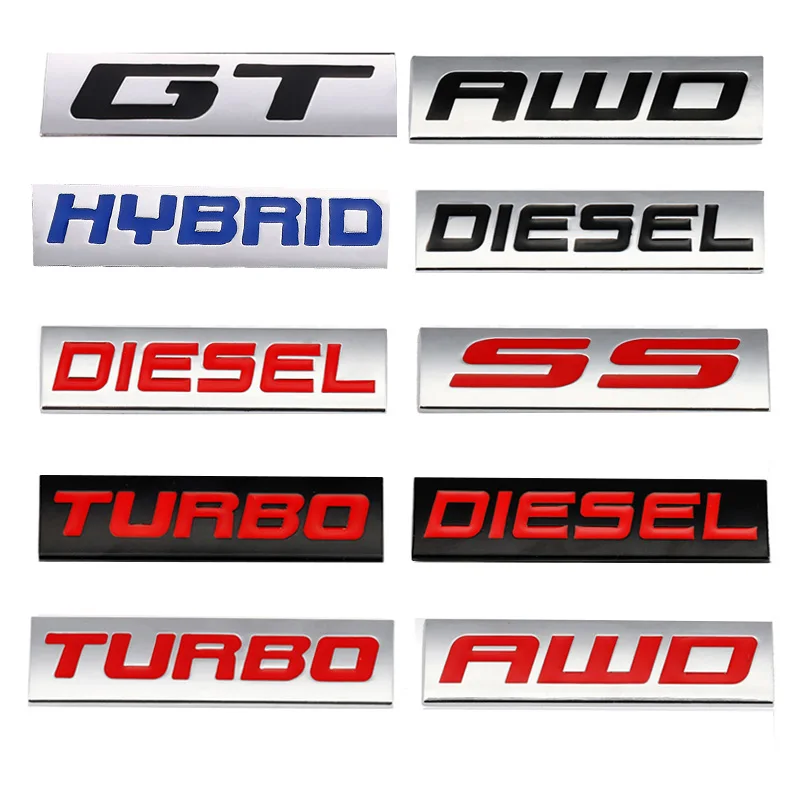 Автомобильная наклейка AWD Hybrid GT Diesel SS металлический значок для Hyundai Toyota prugeot ford Honda