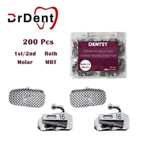 drdent 200pcs dental metal mesh base roth 0 022 orthodontic 1st2nd molar buccal tube no convertible