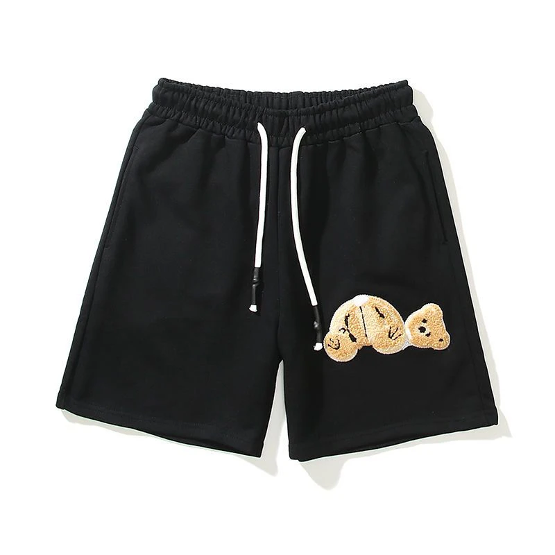 High Quality Angel Flocked Embroidery Cut Off Bear Shorts Casual Men's And Women's Capris Promotion