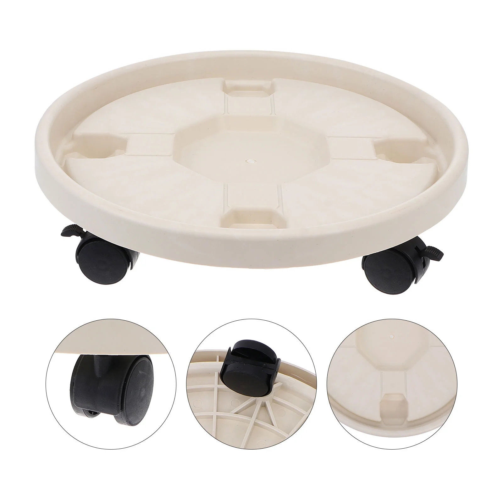

Planter Heavy Duty Castors Vase Rack Round Shelf Universal Wheel Flower Holder Indoor