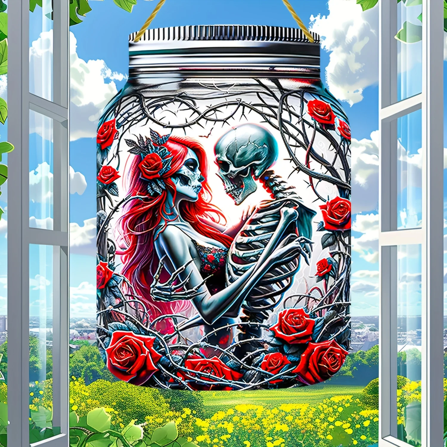 Готический любовный череп до смерти акриловое украшение для стен комнаты