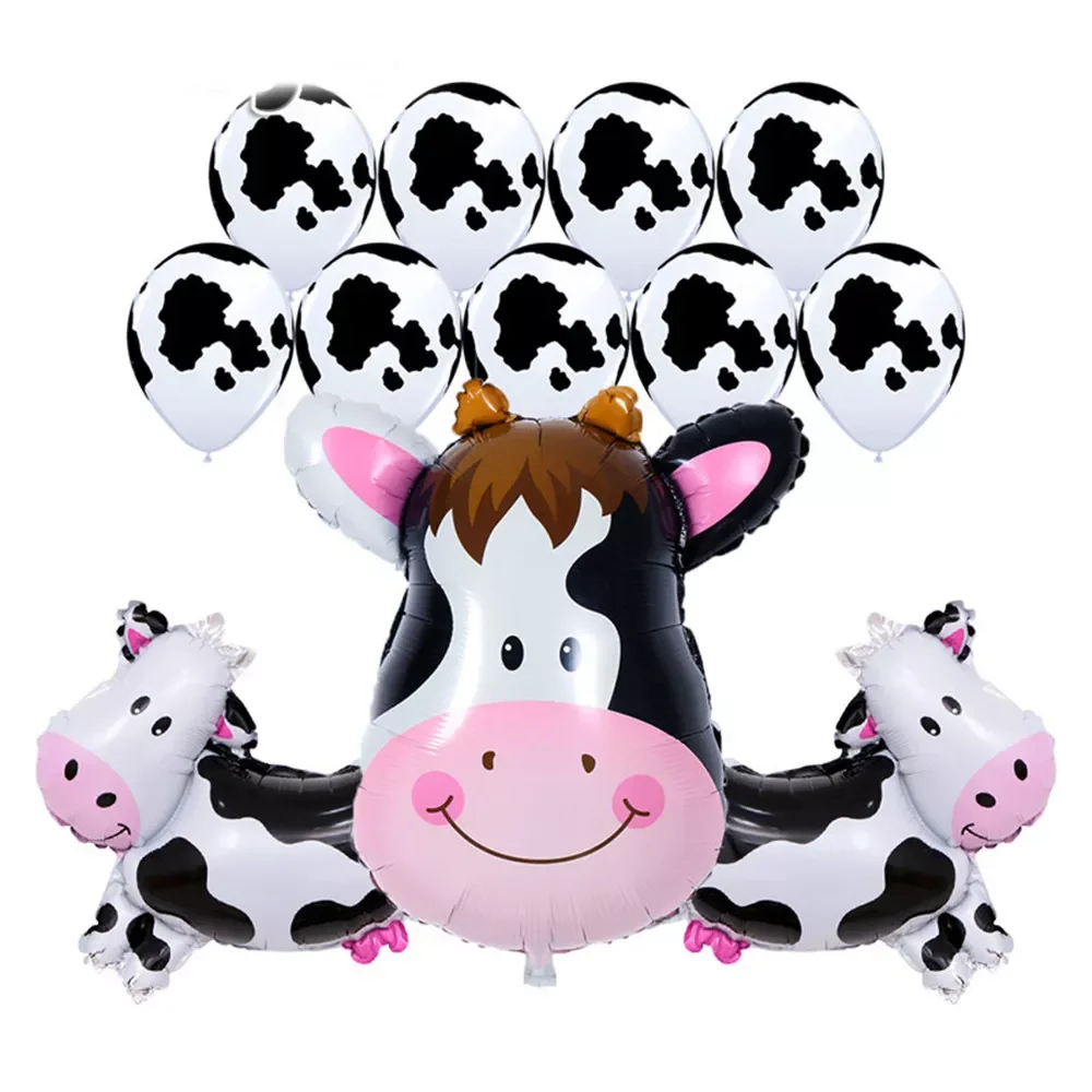 

12pcs/set Cow Tiger Zebra Lion Head Birthday Balloons Animal Theme Party Animals Decor 12inch Latex Helium Kid Toys Supplies
