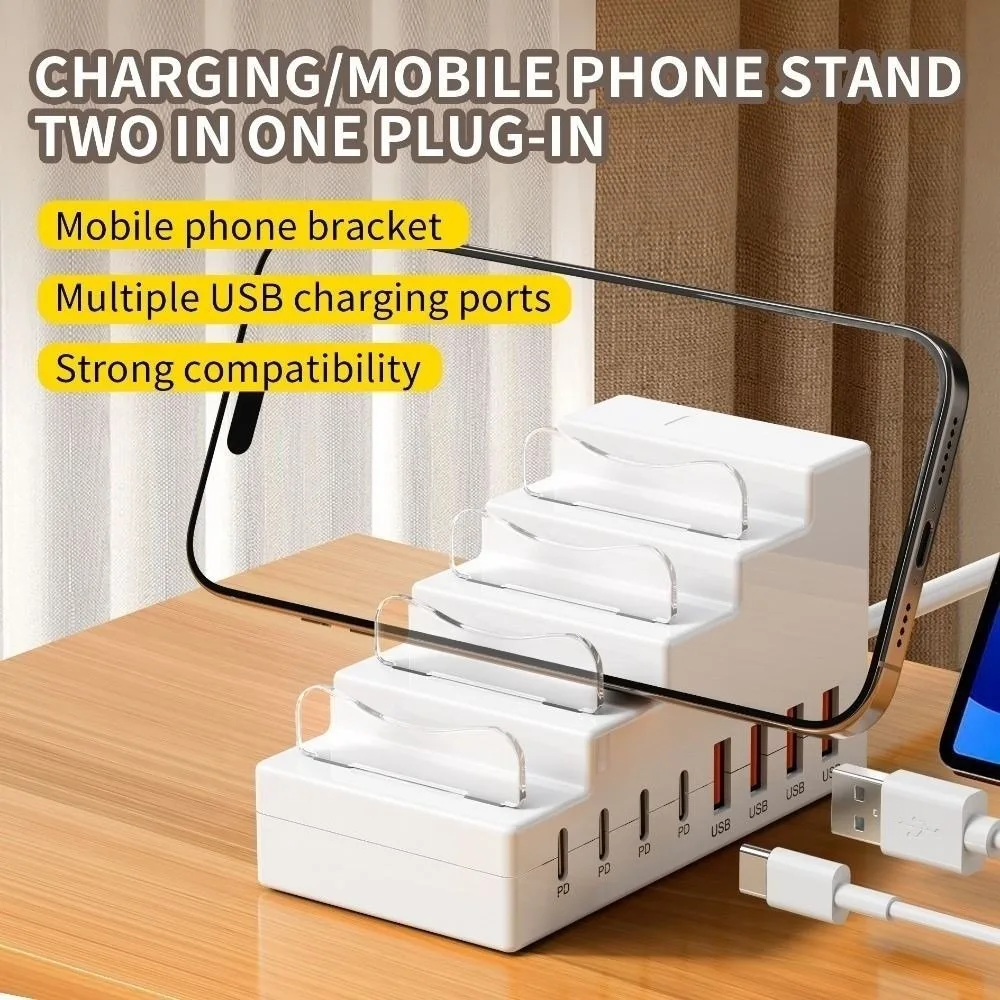 Фото Портативный дизайн, многопортовый USB-концентратор Type-C, компактный, стабильный USB-разветвитель, практичная и удобная многопортовая док-станция для передачи данных №3
