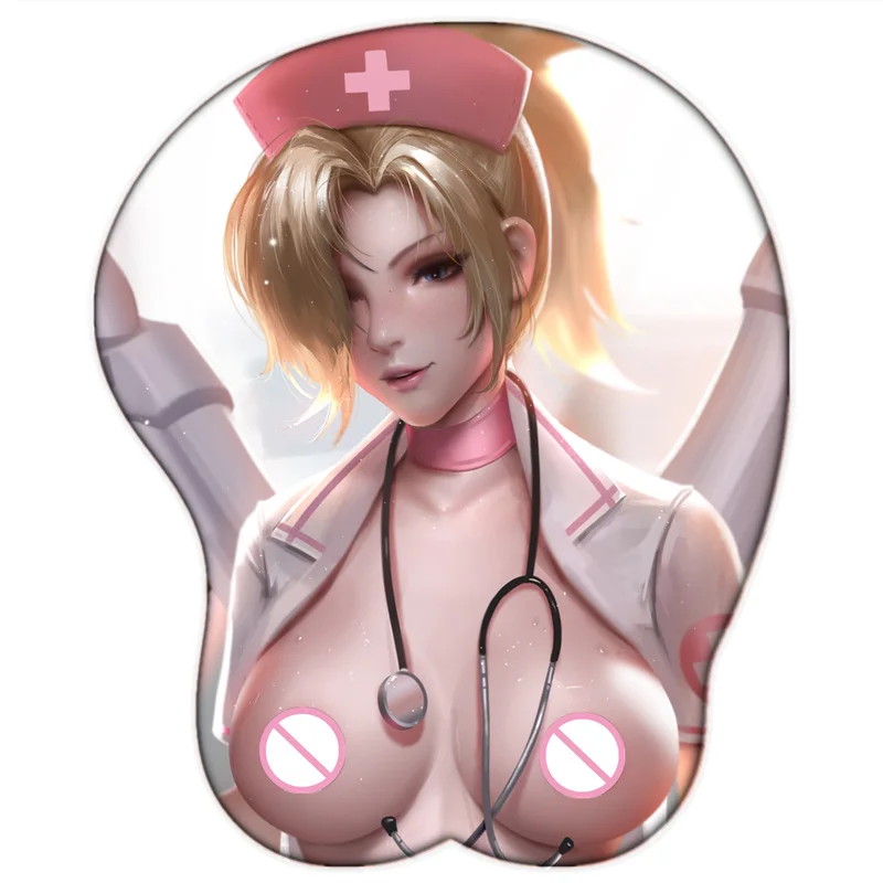

Stormpike 3D Mouse Pad Gaming Overwatch Sexy Girl Mercy with Wrist Rest Soft Silicone Anime Girl Big Oppai Mouse Pad Mat
