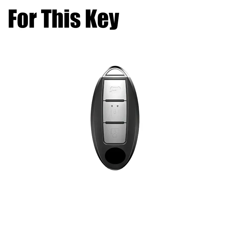 Кожаный чехол для автомобильного ключа из алюминиевого сплава Nissan Qashqai 370Z March Pulsar