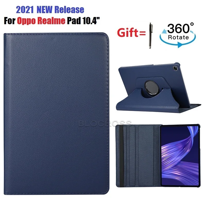 

Чехол для Oppo Realme Pad 10,4 дюйма 2021 градусов вращающаяся подставка защитный чехол Регулируемая подставка для Realme Pad 360 с ручкой